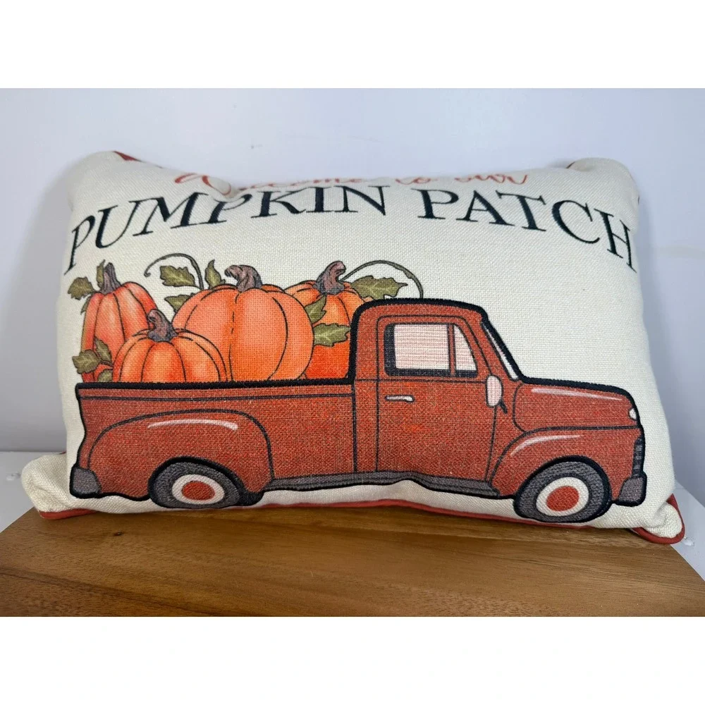 Welcome Pumpkin Patch Pillow Red Truck‎ Fall Autumn Farmhouse Decor